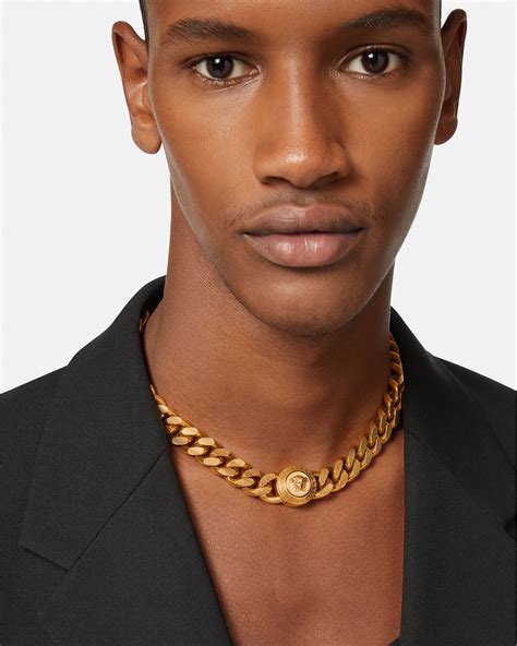 versace mens jewellery sale|Versace medusa necklace men's.